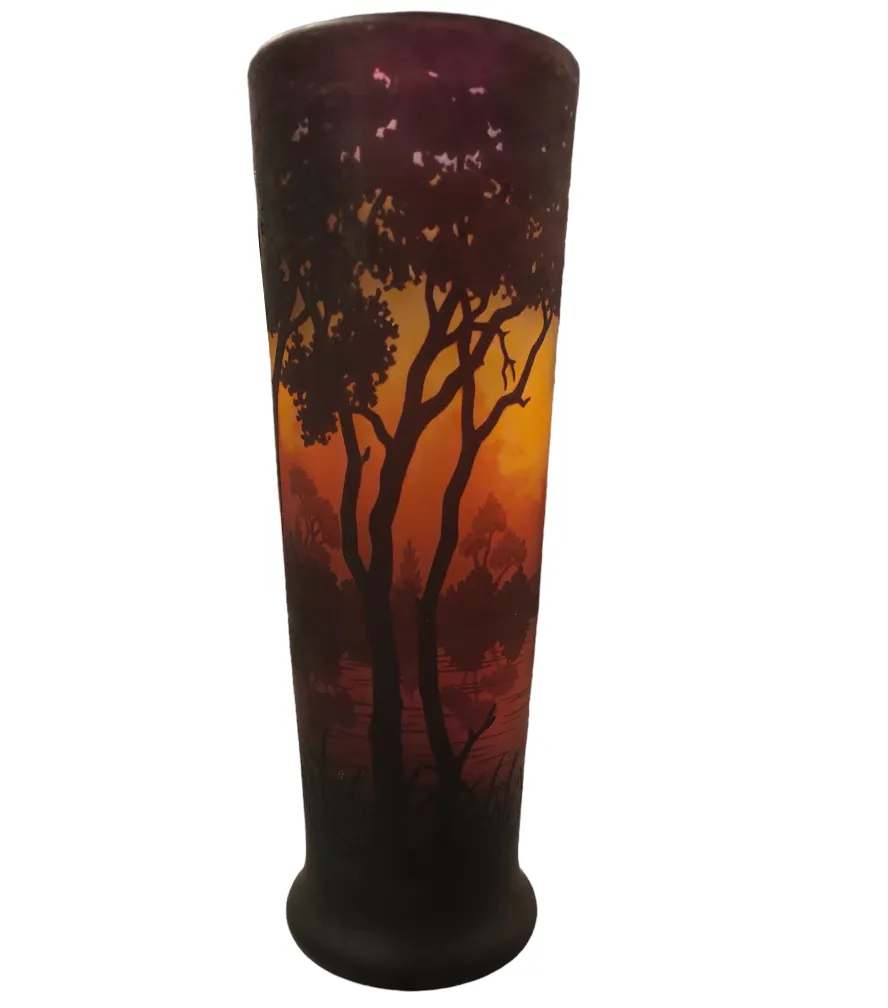 signed glass daum nancy featuring natural scenes