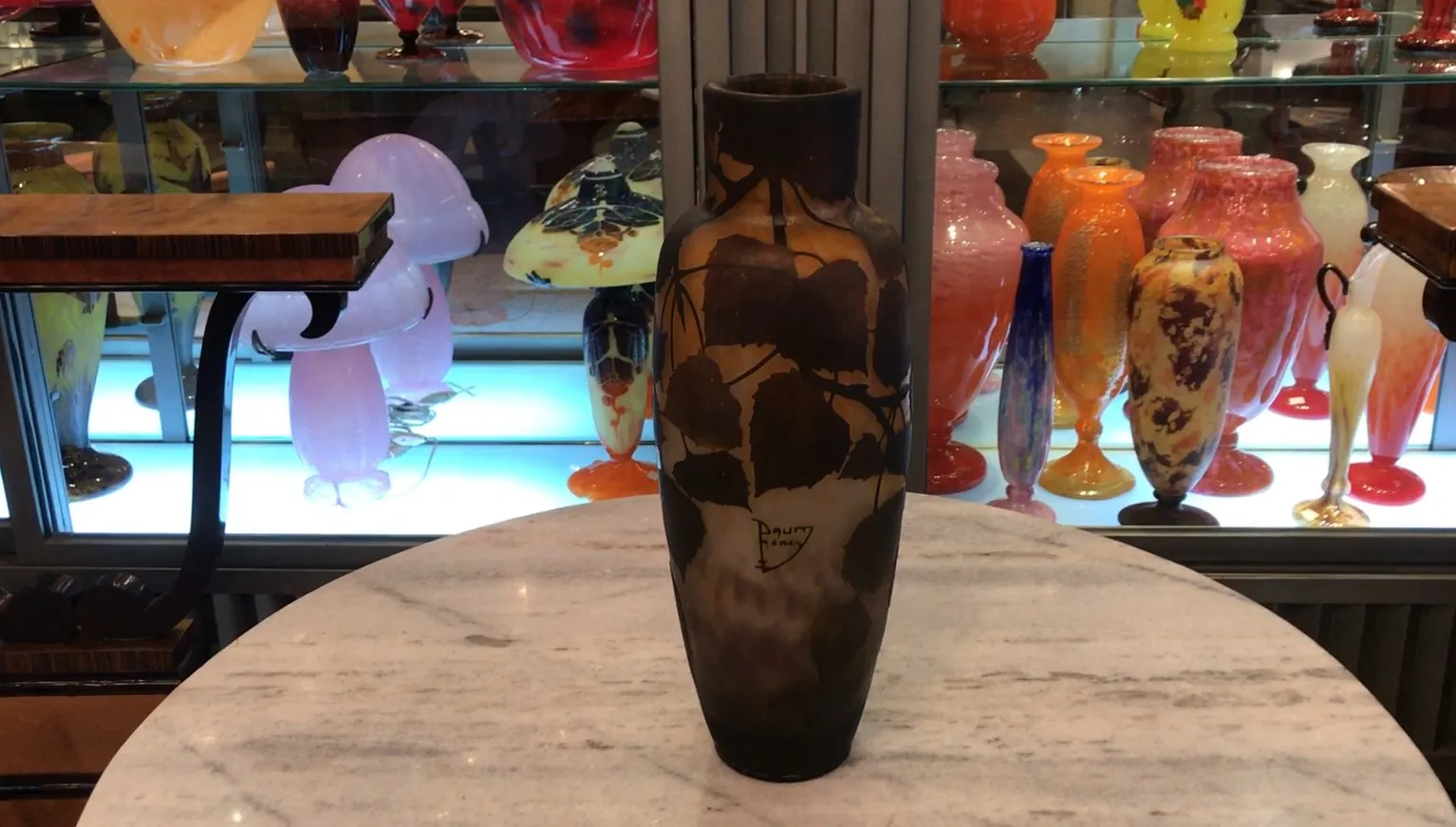 antik vase signiert daum nancy mit natürlichem design