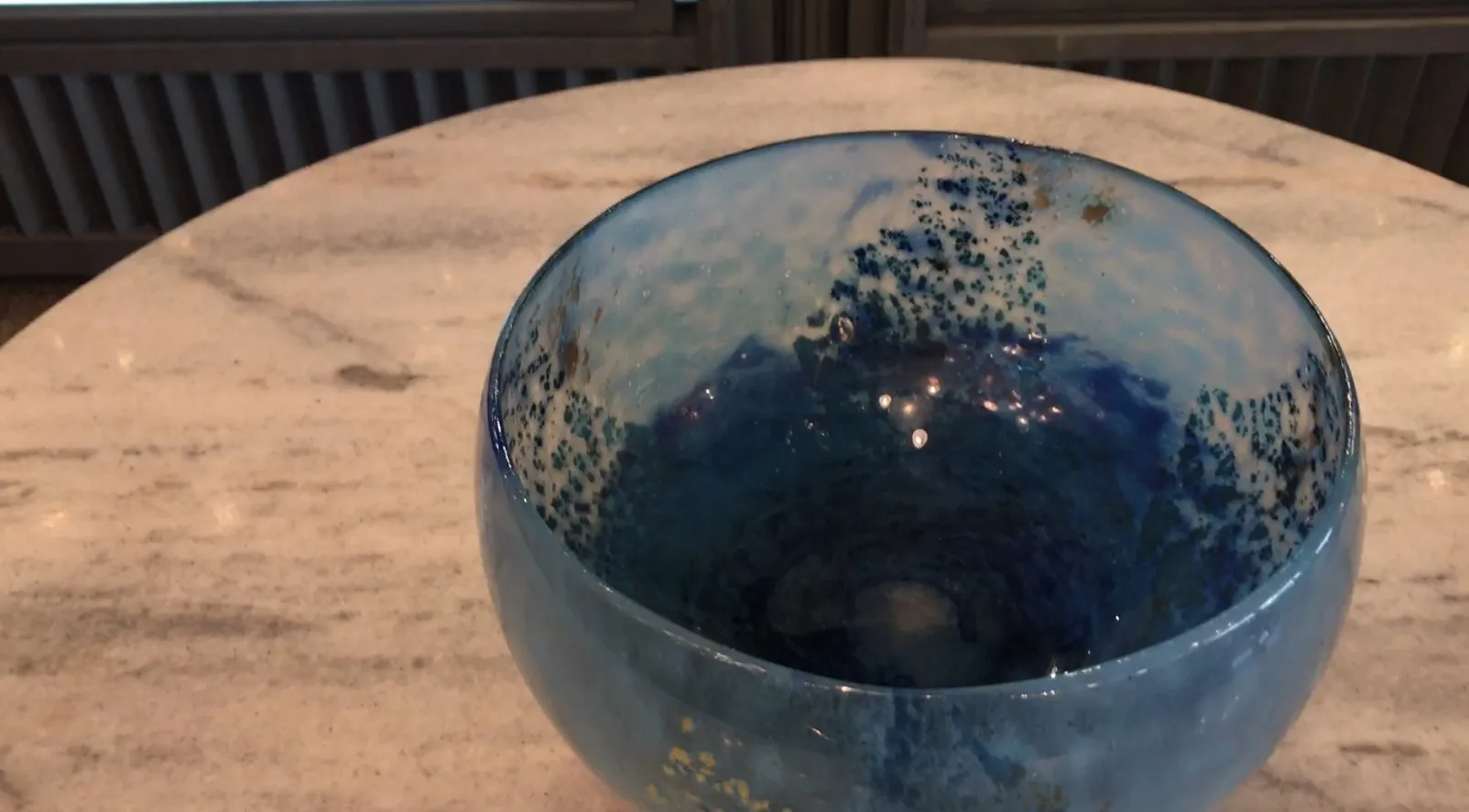 Antique blue vase with Daum Nancy signature details.