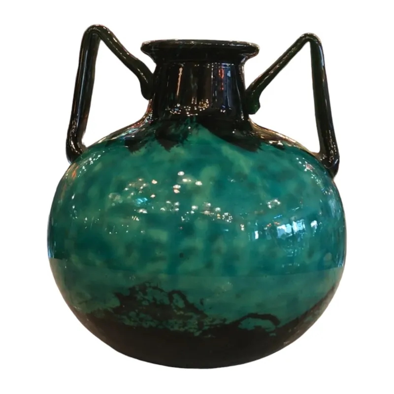 Antike Glasflasche signiert Daum Nancy in Blau.