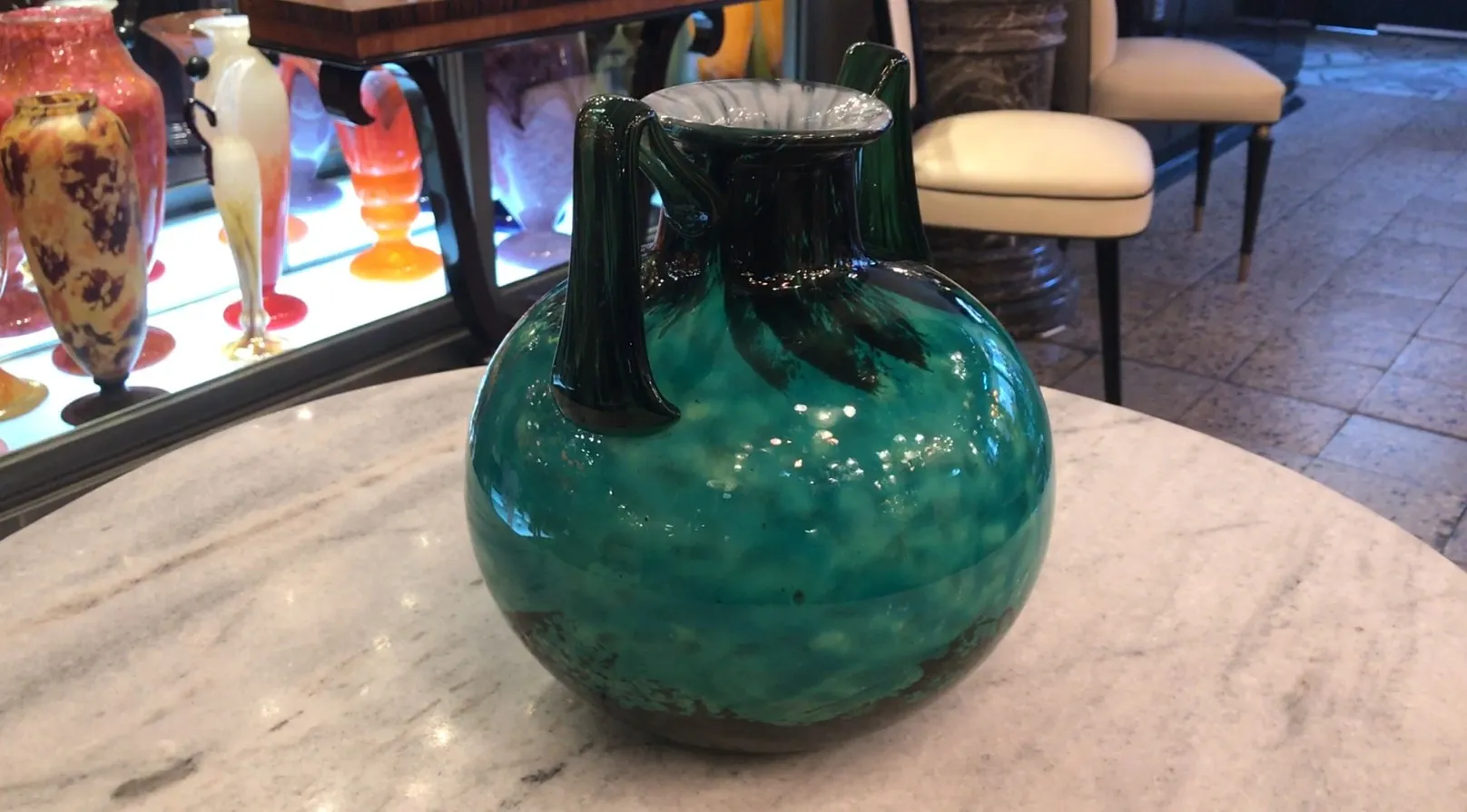 antique glass with unique design and Daum Nancy signature, decorative