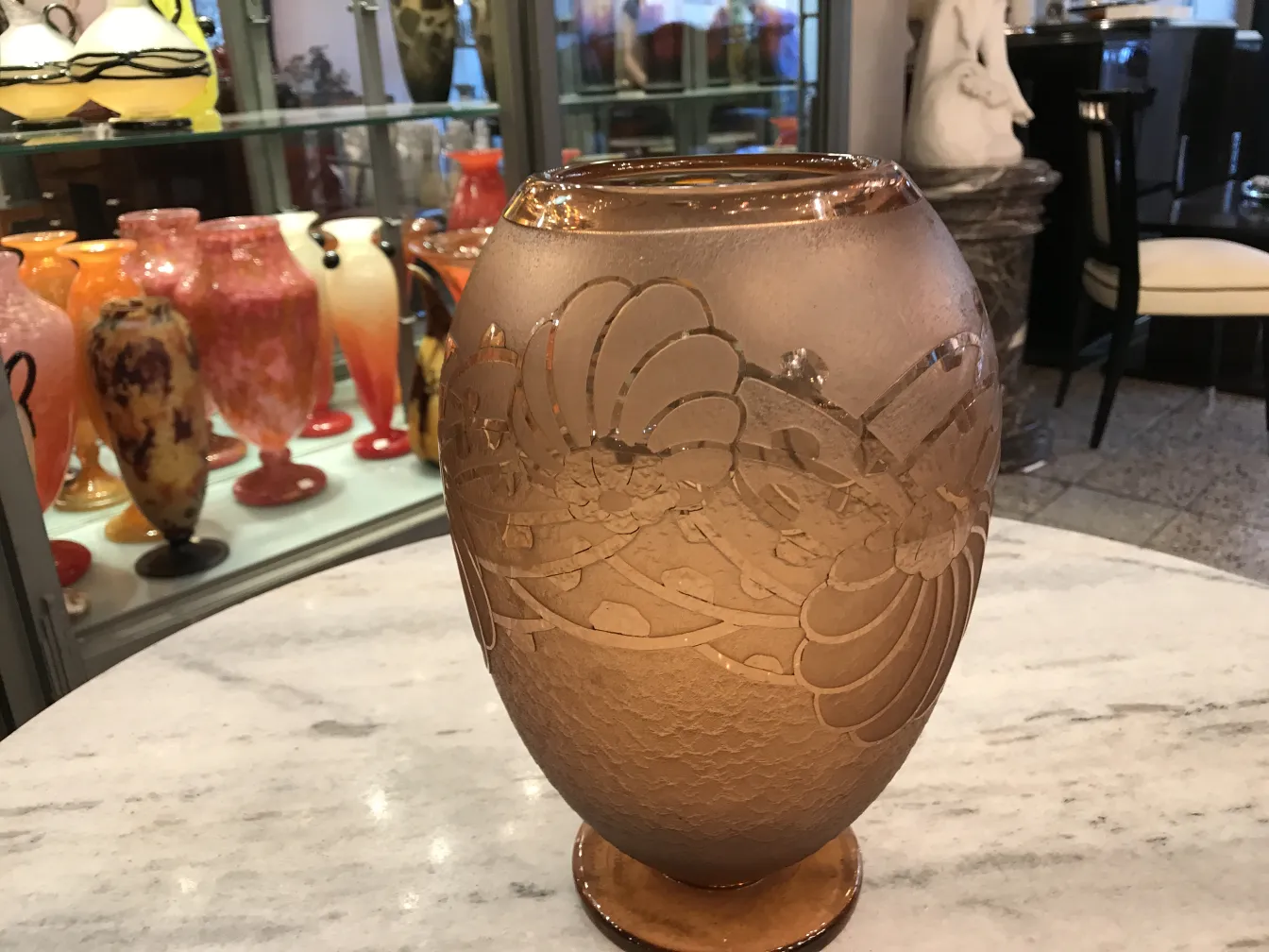 vetro antico con design floreale, Charder