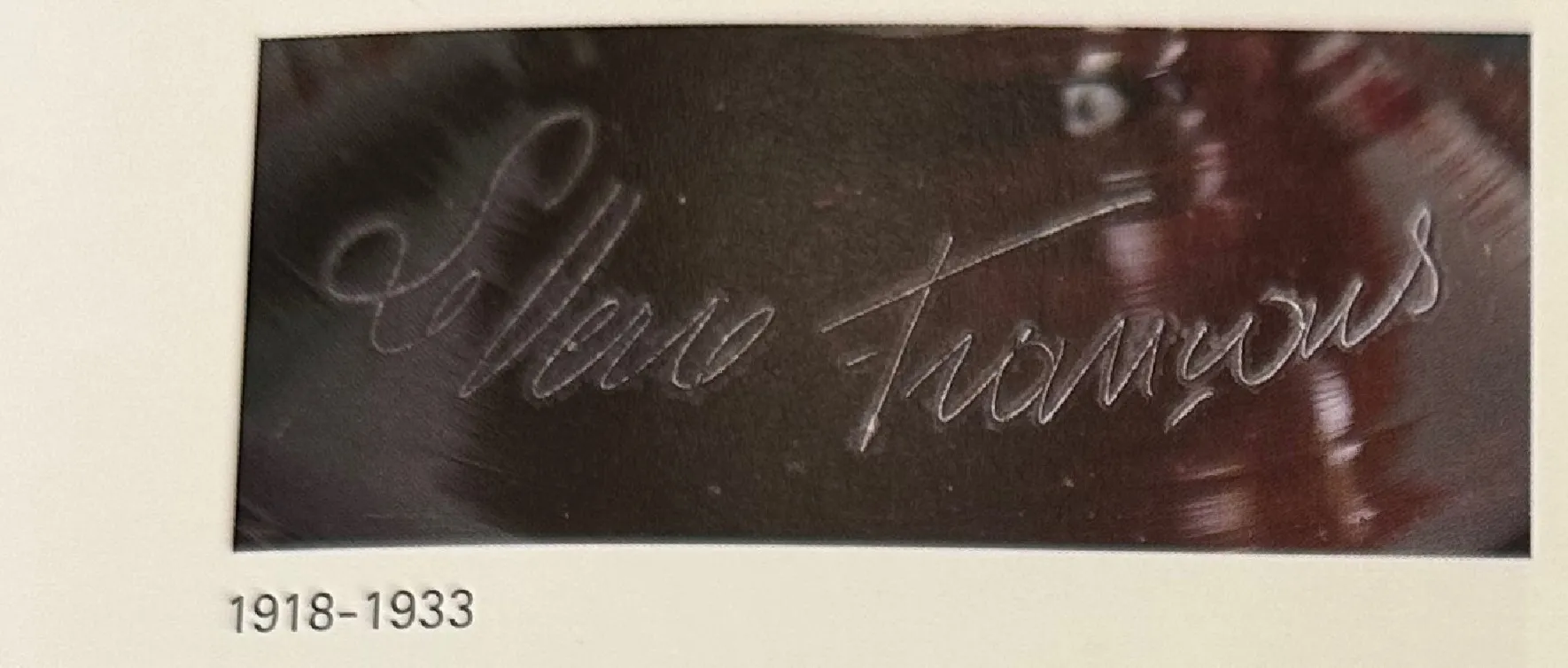 Verre ancien signé de Charder avec signature visible