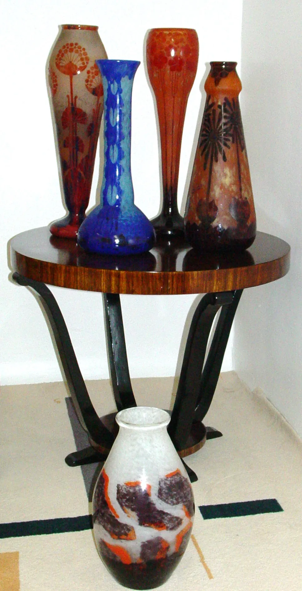 set of glass vases in various colors