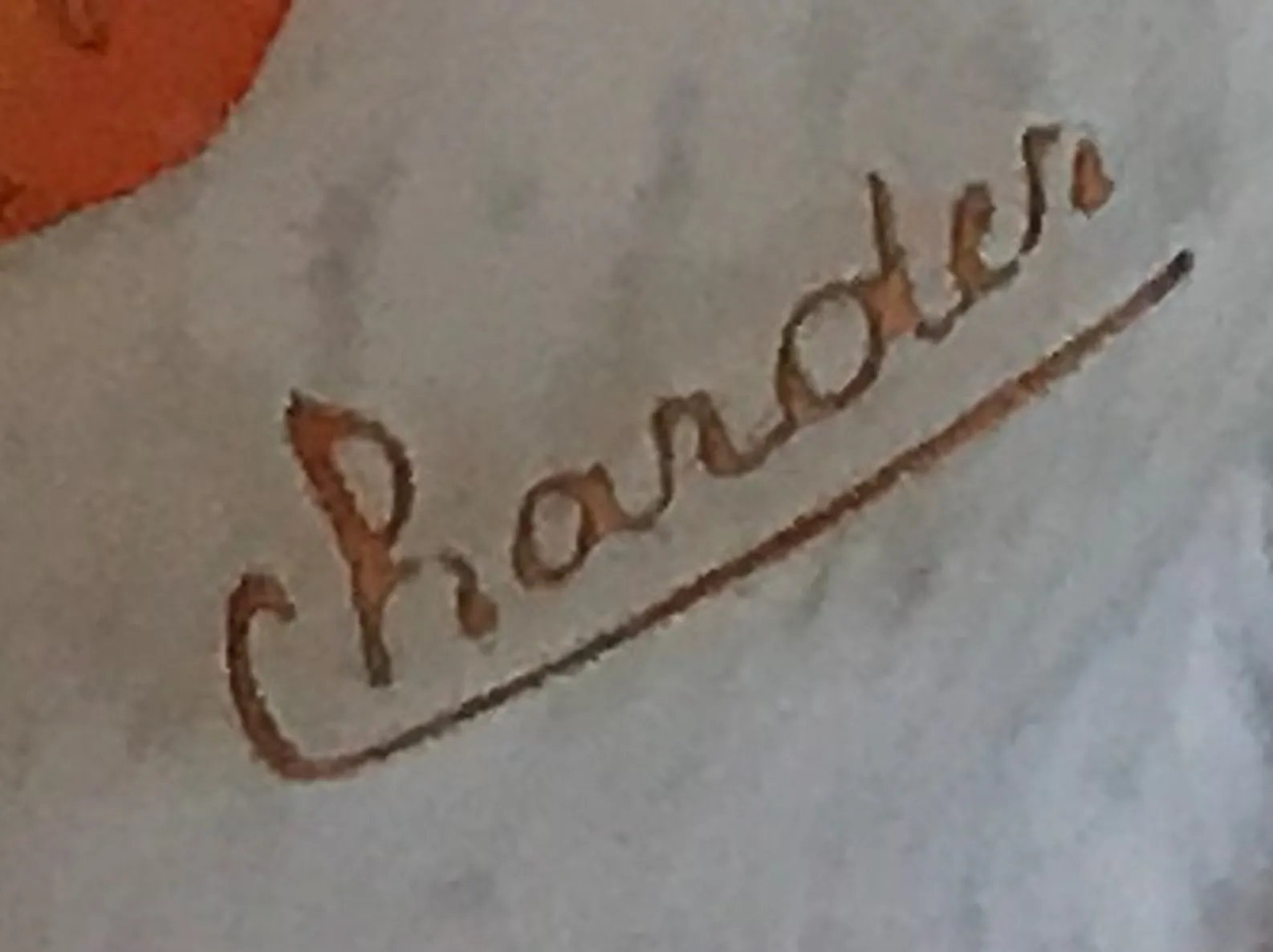 고전적인 서명된 유리잔(차르데르) 섬세한 문자가 있는