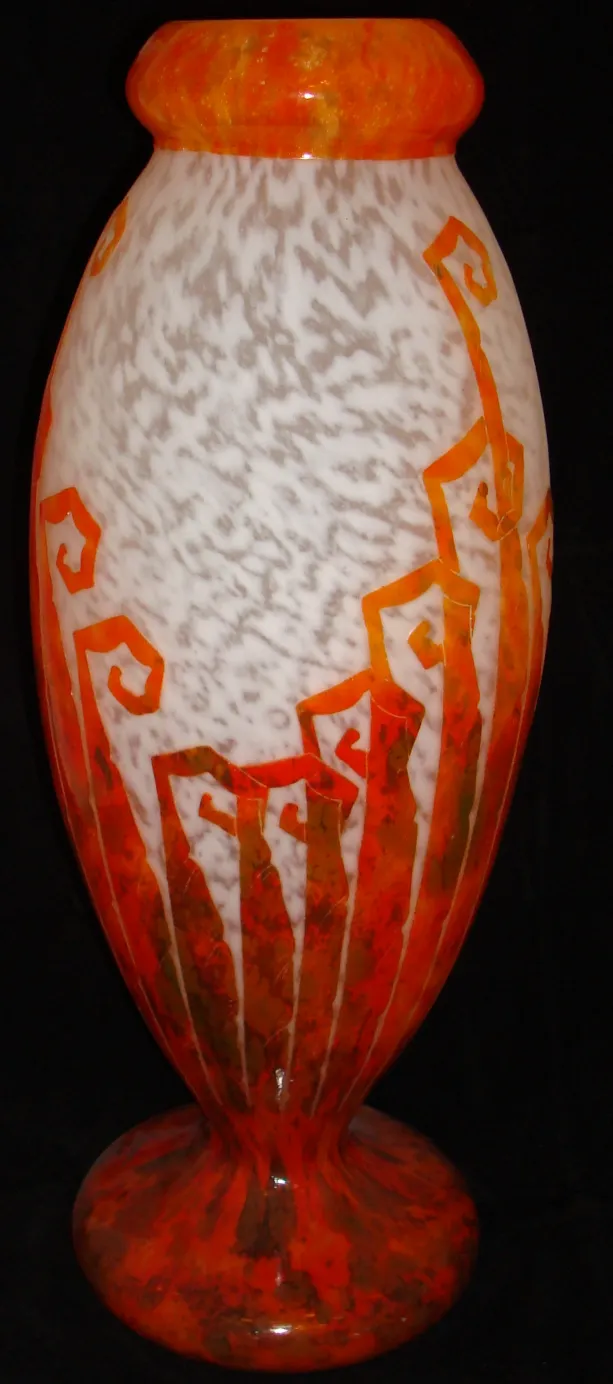 古董签名玻璃（Charder），图案采用温暖色调