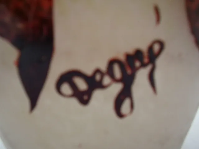 Antikes signiertes Glas Degué Französisch mit sichtbarer Unterschrift