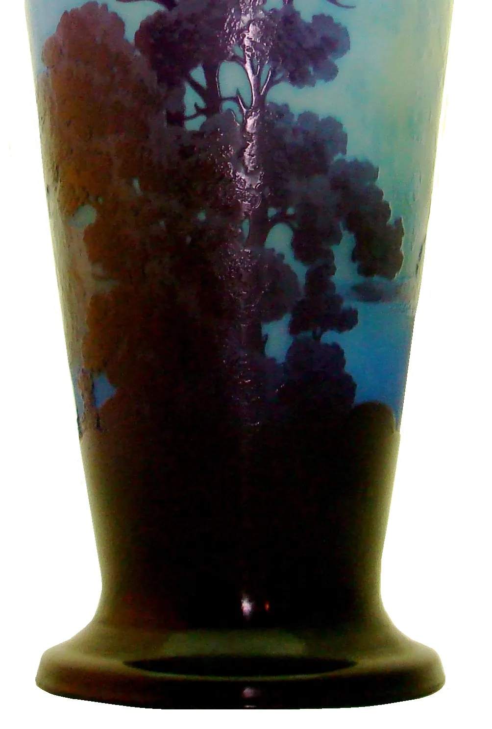 Antikes signiertes Glas Gallé mit Baumdesign