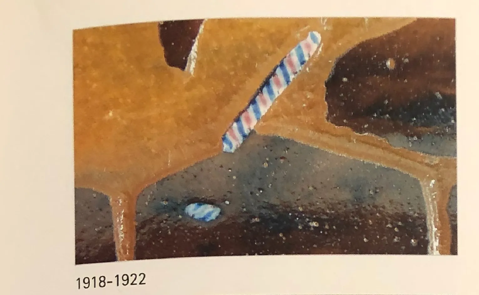 Verre signé avec motif de berlingot et couleurs du drapeau français