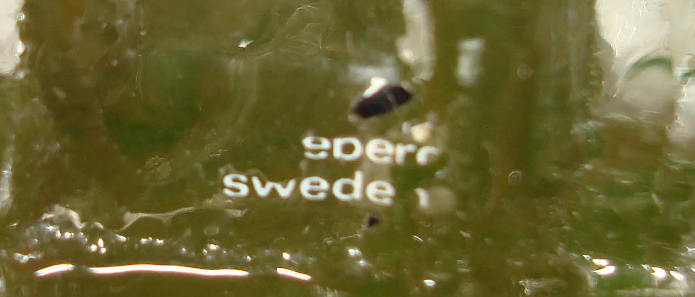 antique signed glass with decorative details