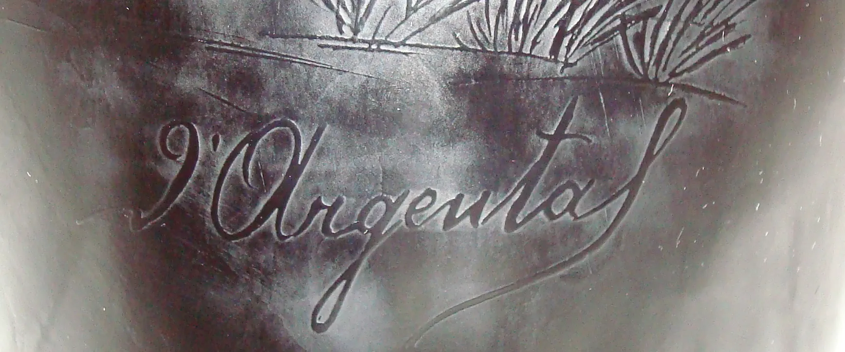 vidro antigo com assinatura de d'argental