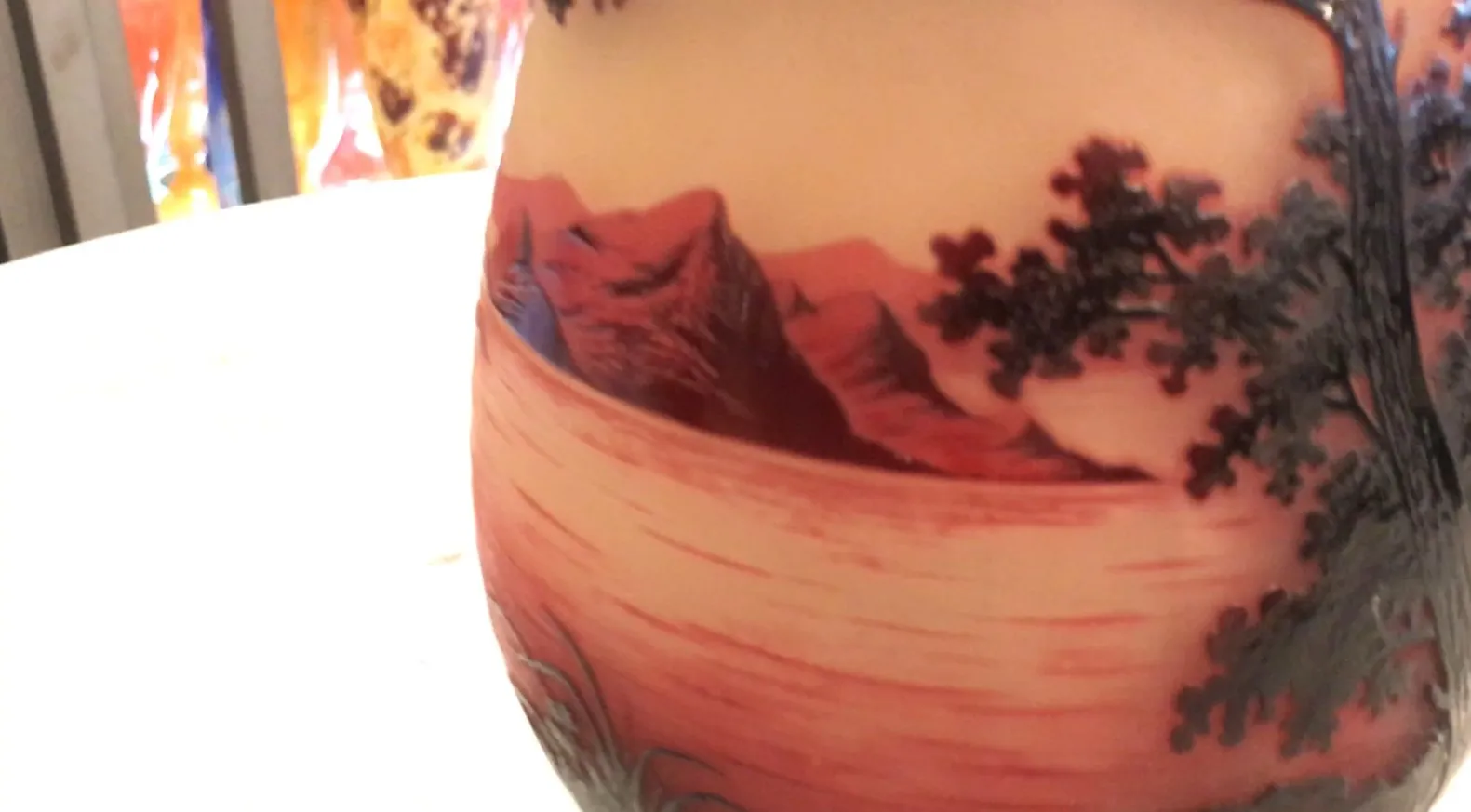 Vidrio firmado D'Argental con paisajes naturales