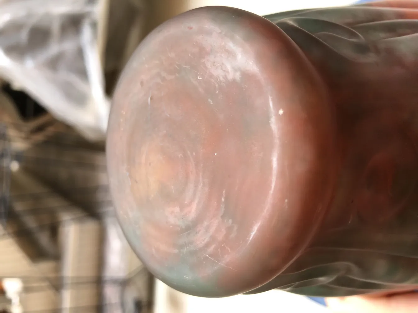 Base de verre signé Lorrain avec ton coloré