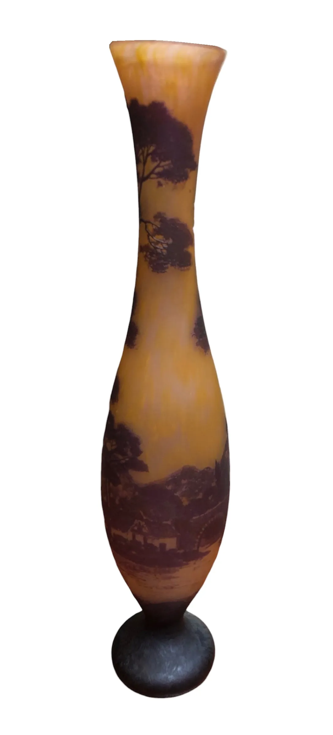 Verre ancien signé par Richard, designs intriqués sur la surface