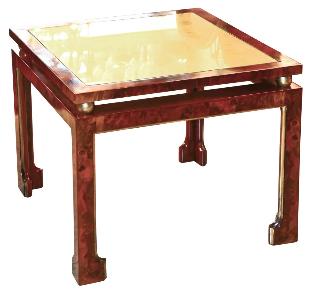 antique coffee table with elegant design and decorative legs