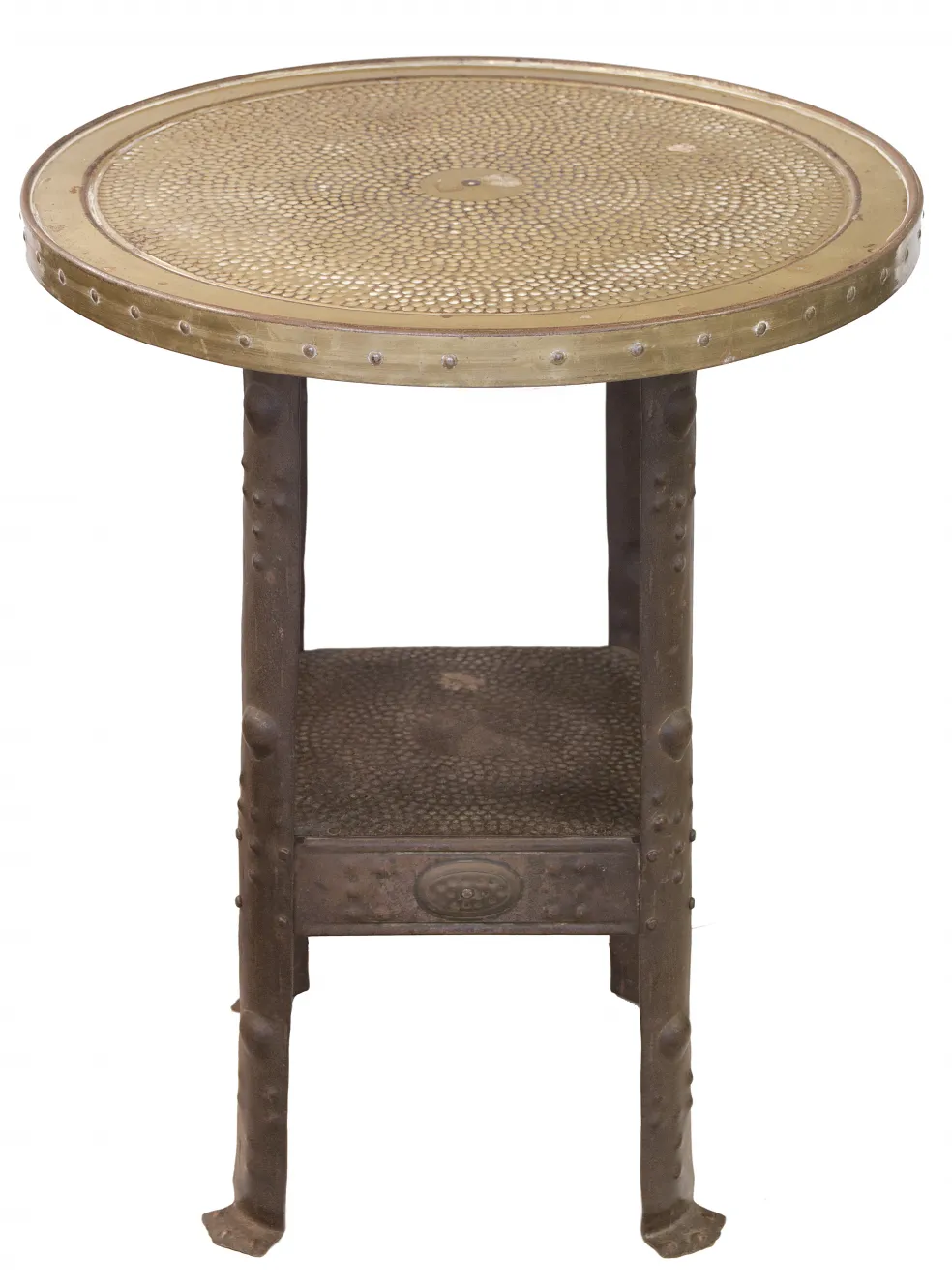 antique small table with decorative top and detailed legs