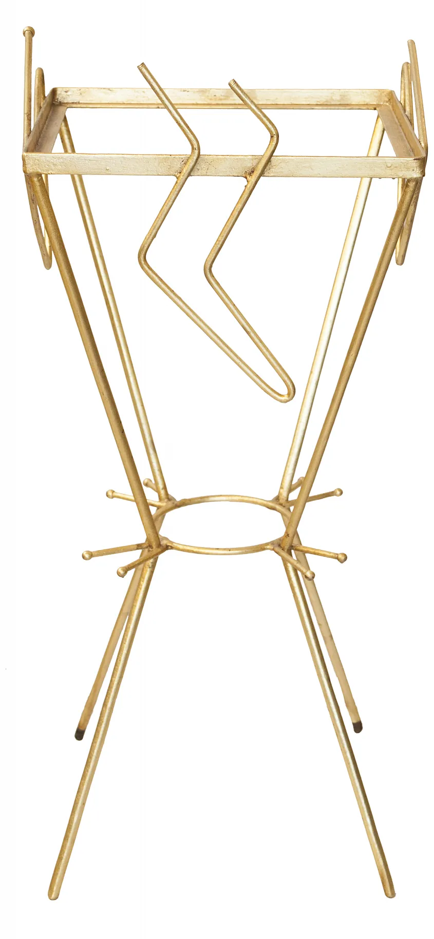 kleiner antiker goldener Tisch mit Dreibein