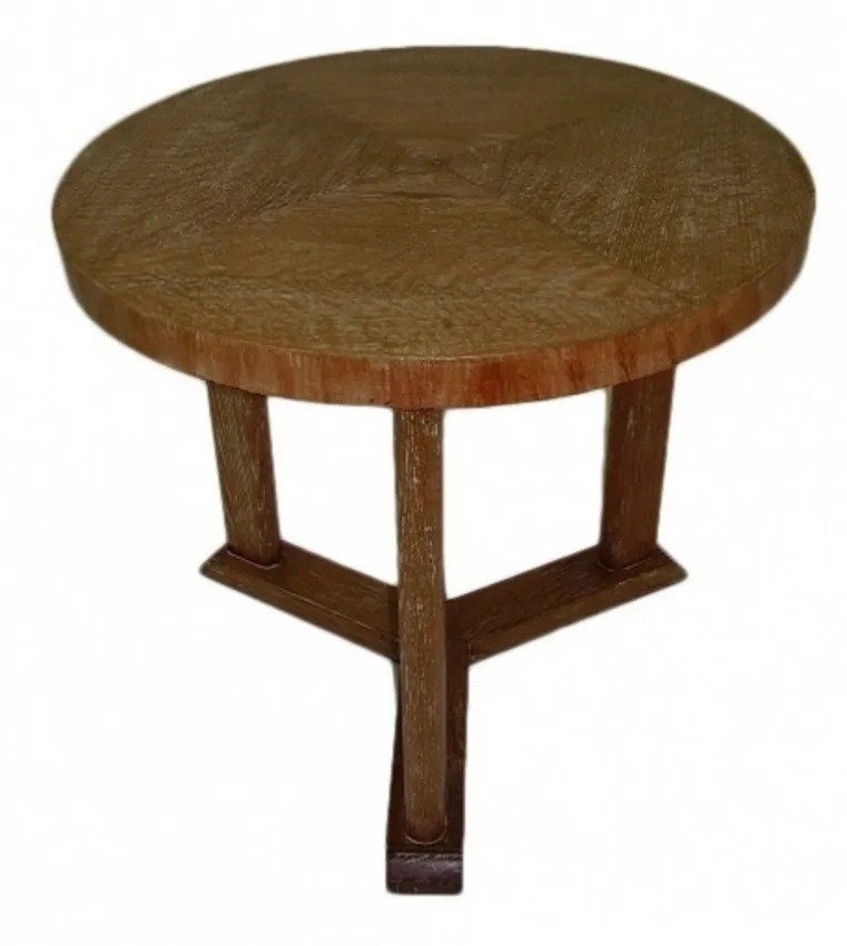 petite table antique ronde avec pieds de soutien
