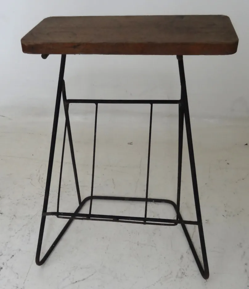 antique small table with rectangular top and thin legs