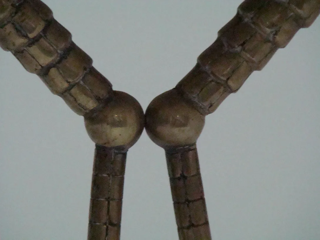 View of antique small tables with curved legs and elegant design