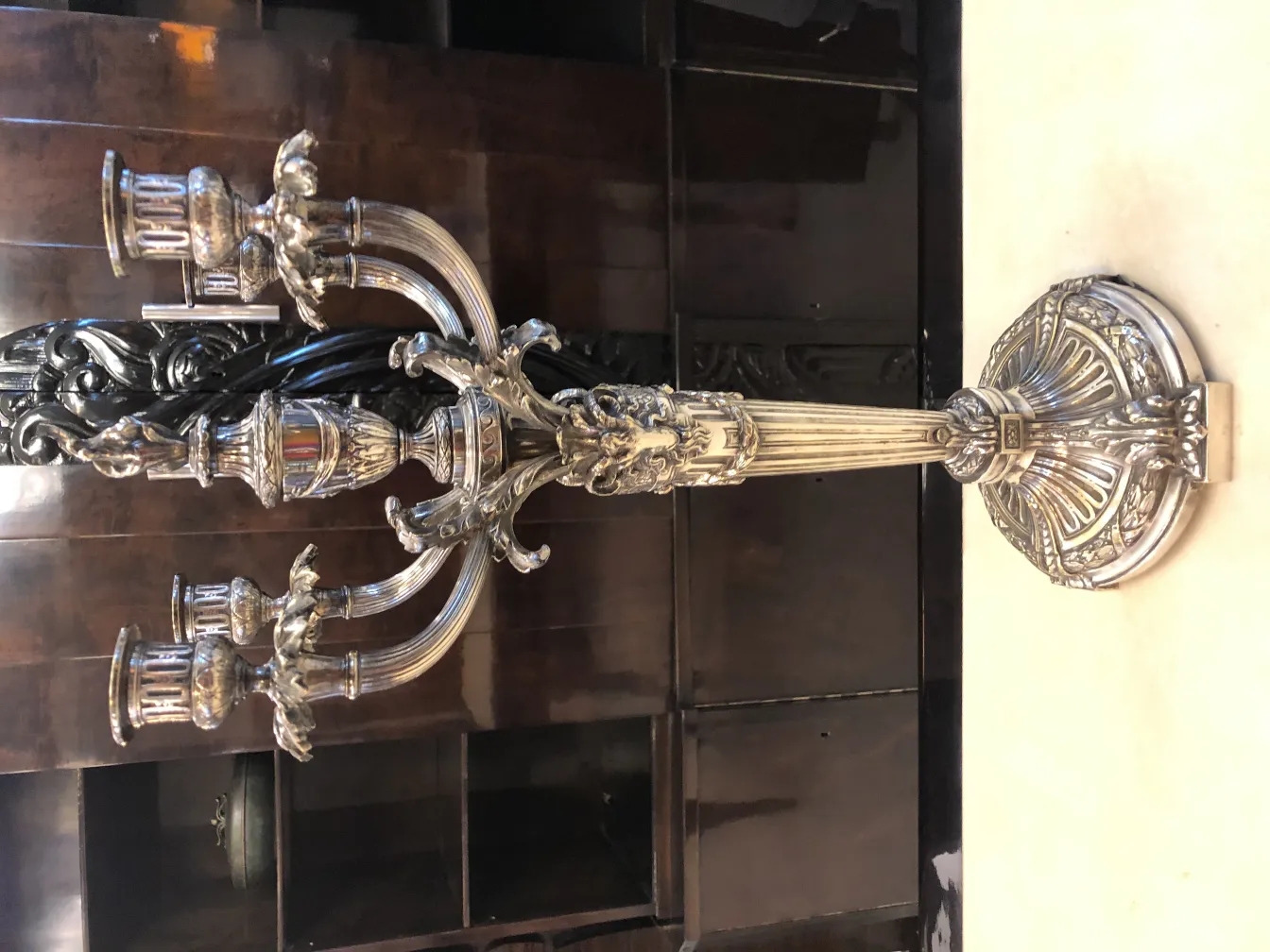 antique candelabras in an elegant setting