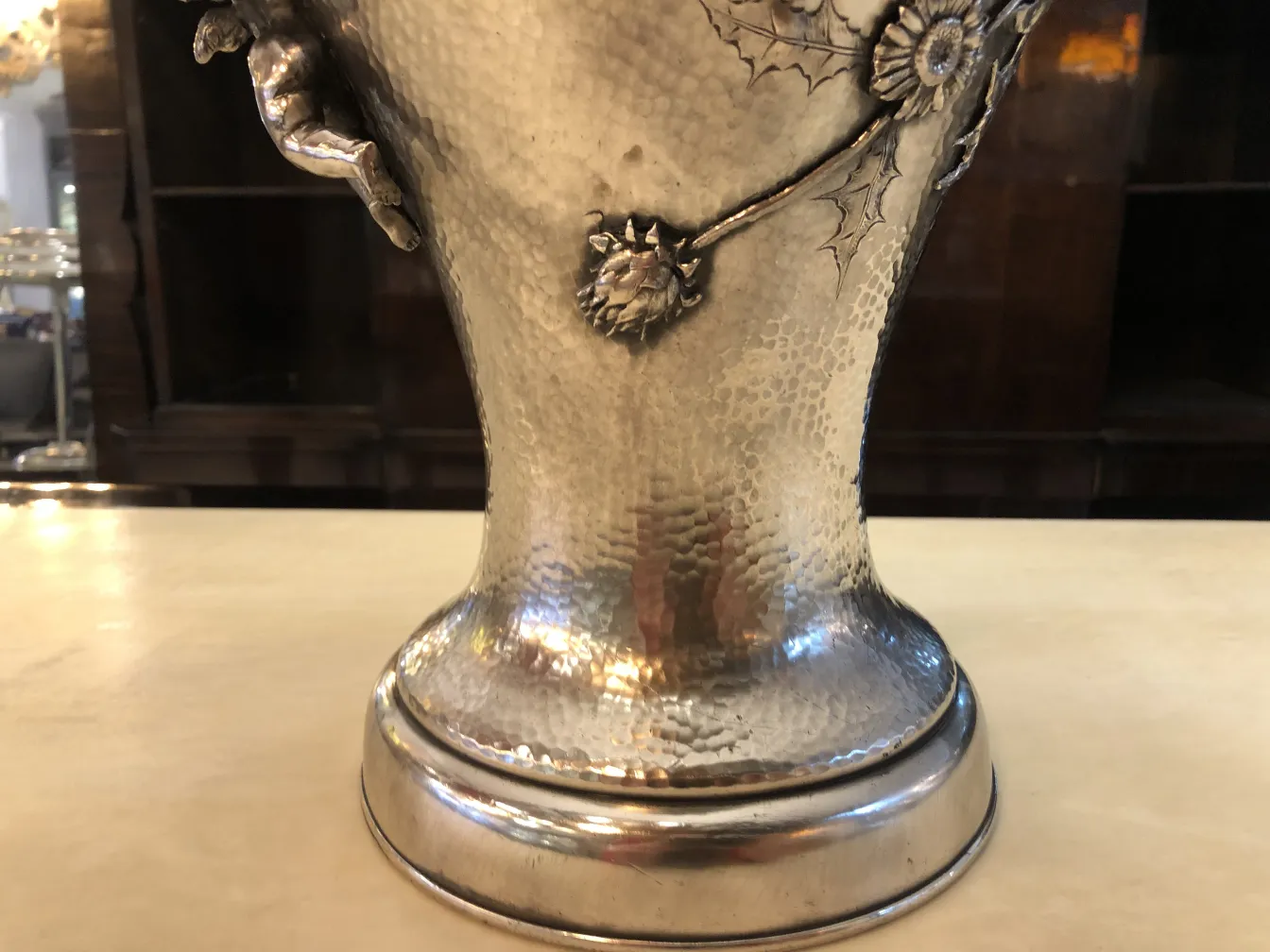 Details of an antique vase with decorative motifs