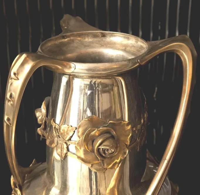 antique vase with rose details and art nouveau style