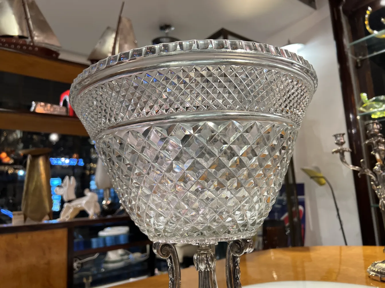antique vase with crystal design and elegance
