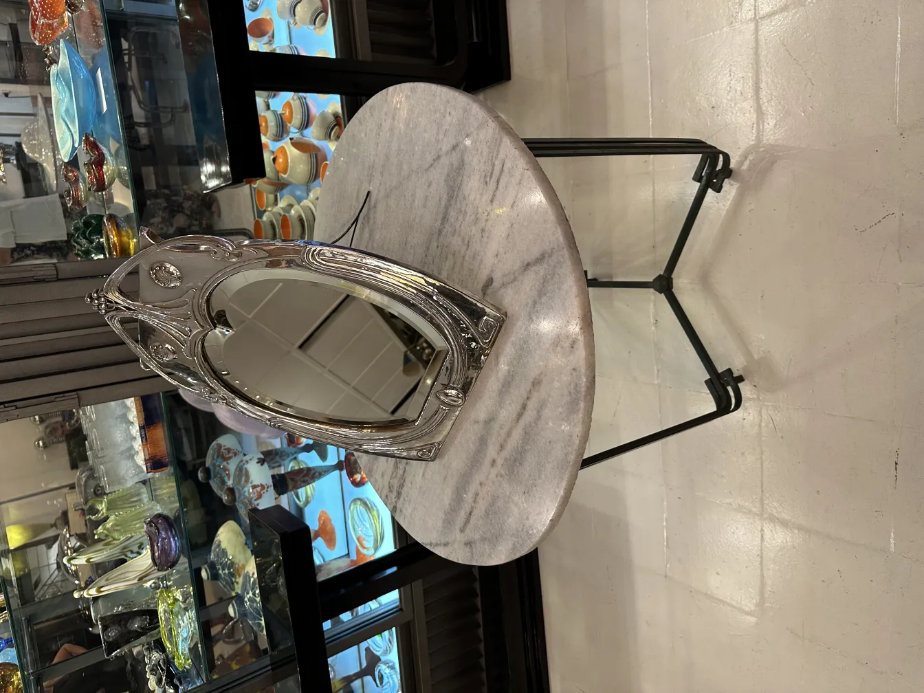 miroir ancien avec cadre Art Nouveau