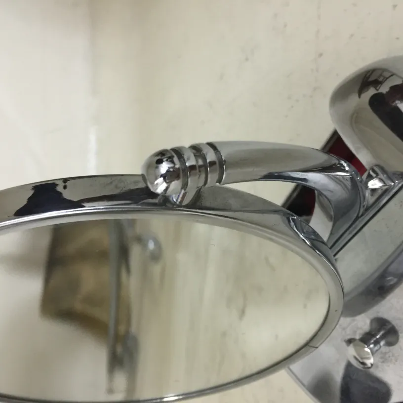 antique mirror with flexible stand and shiny chrome