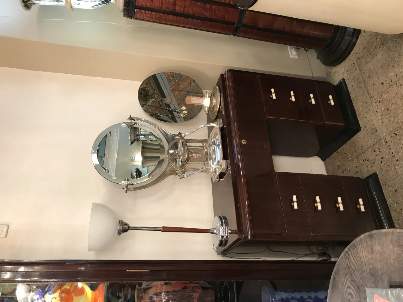 antique mirror in an elegant setting, featuring art nouveau details