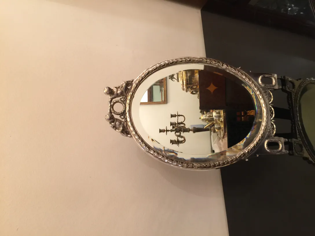 ア antique アールヌーボーのデザインの鏡