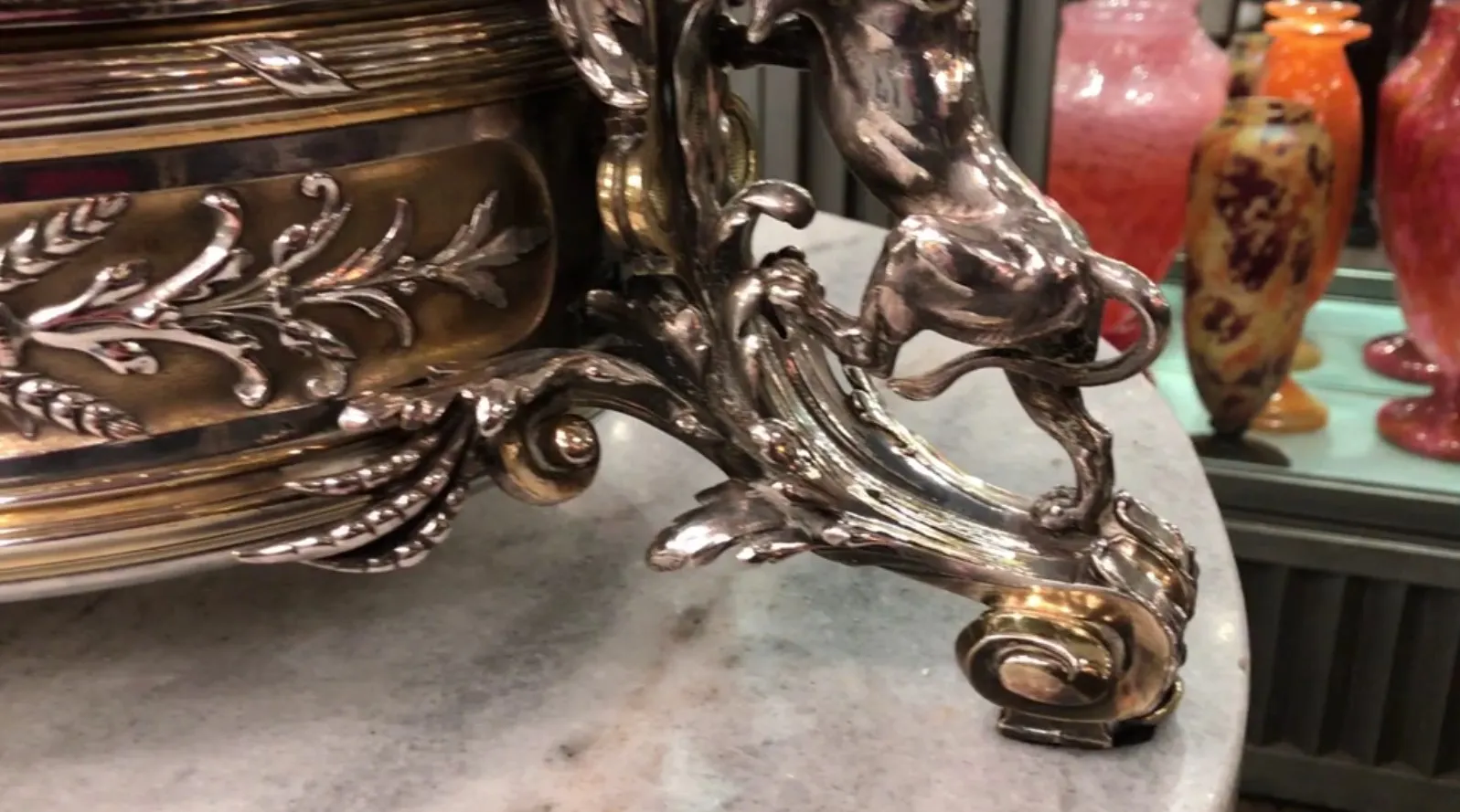 antique centerpiece christofle with ornamental details