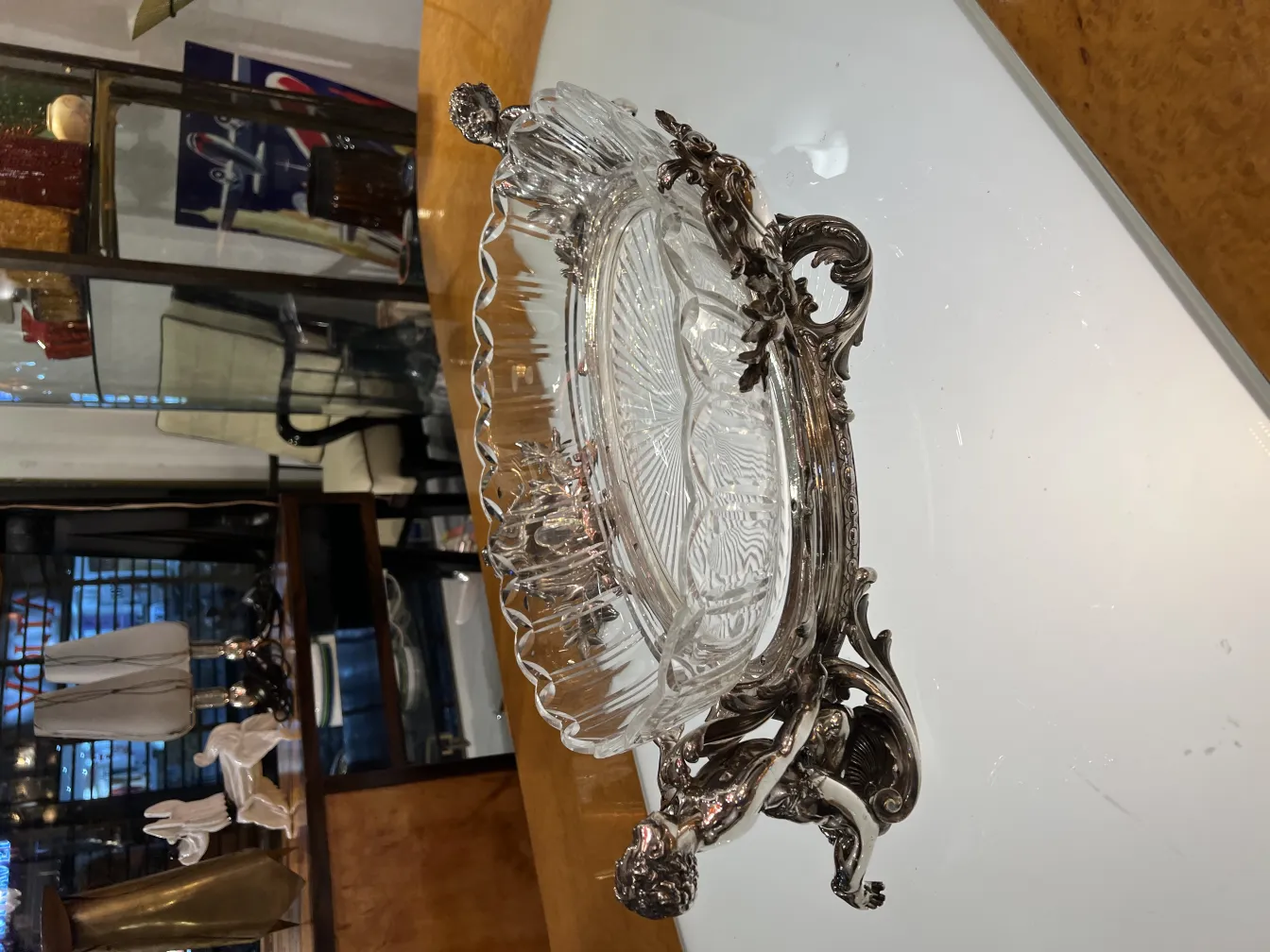 antique centerpiece with detailed design and handles