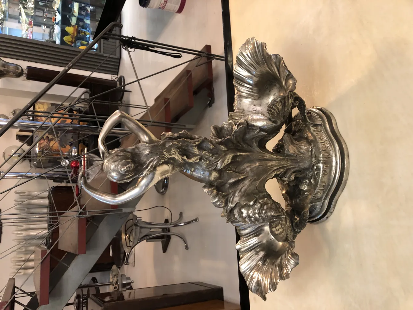 antique centerpiece with decorative shape and ornaments, elegant setting