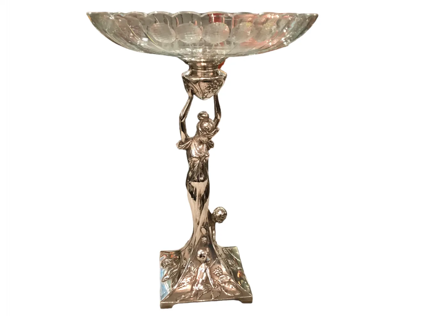 antique wmfd centerpiece with decorative base