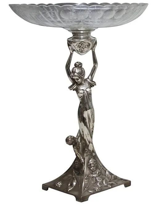 centre de table wmff avec base artistique en figure féminine