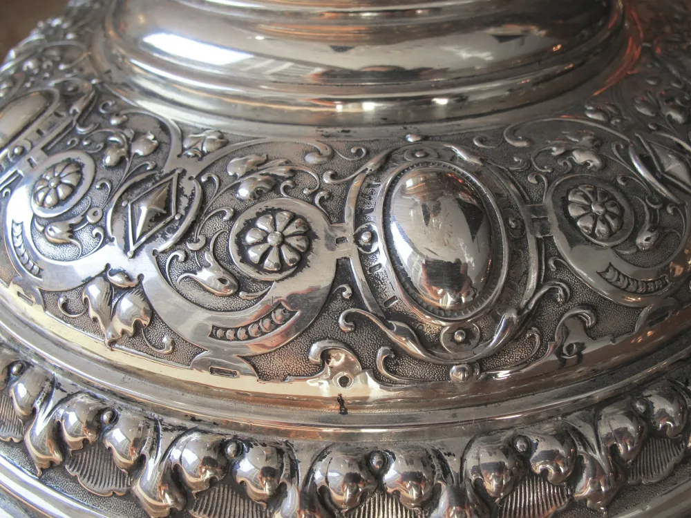 old wmfs centerpiece featuring ornamental details and intricate design, perfect for table decoration