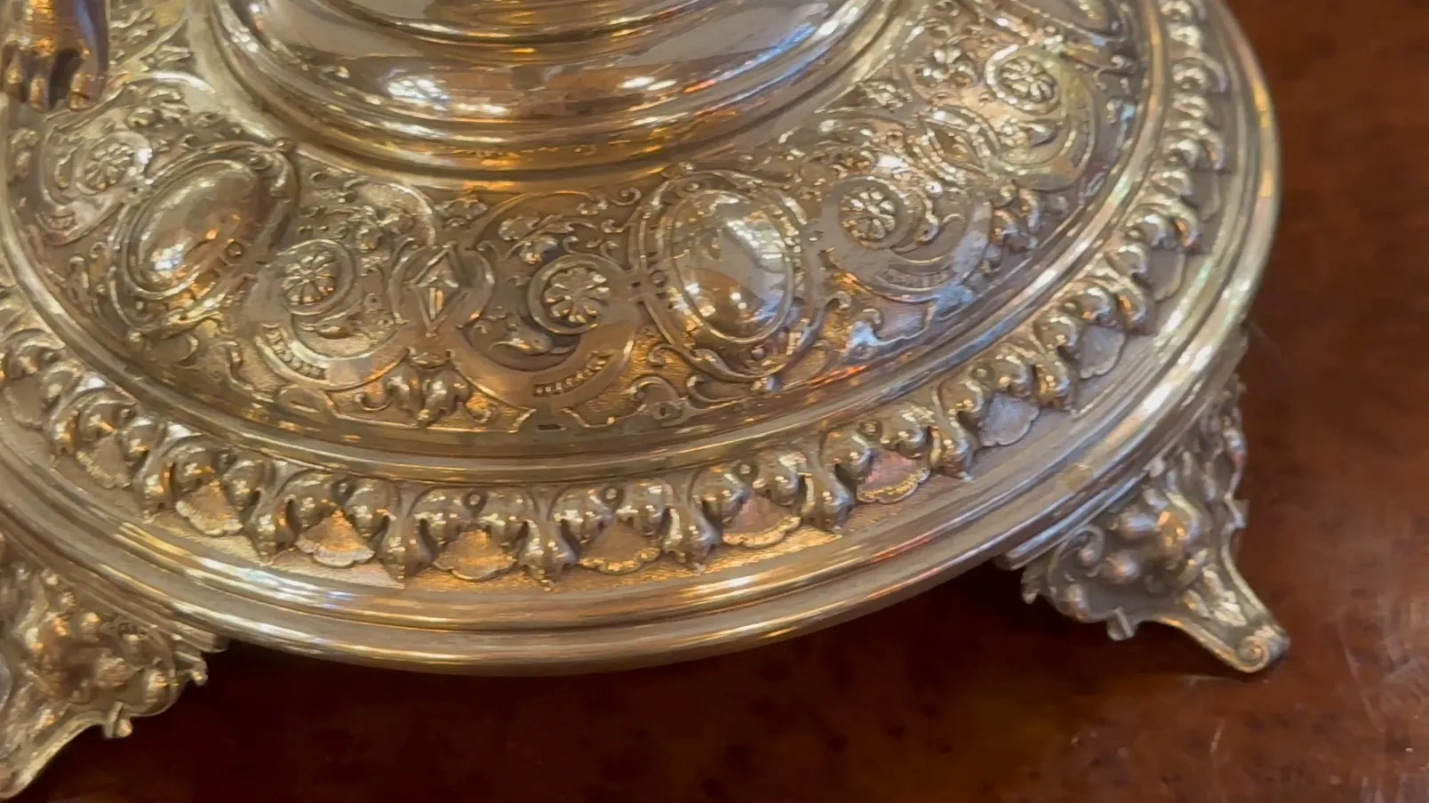 WMF centerpiece featuring beautiful antique detailing, base design