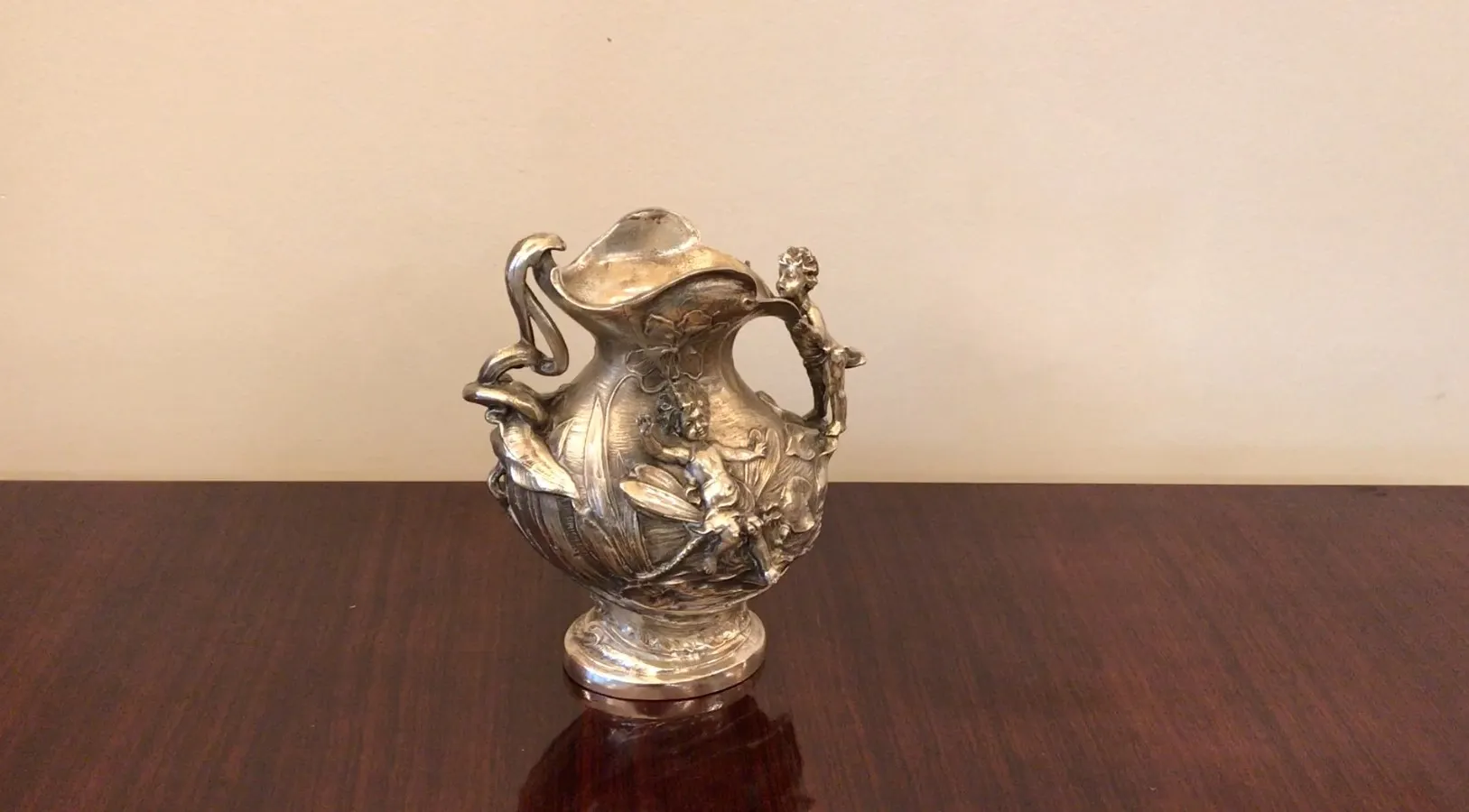 antique jar with sculptural and decorative details