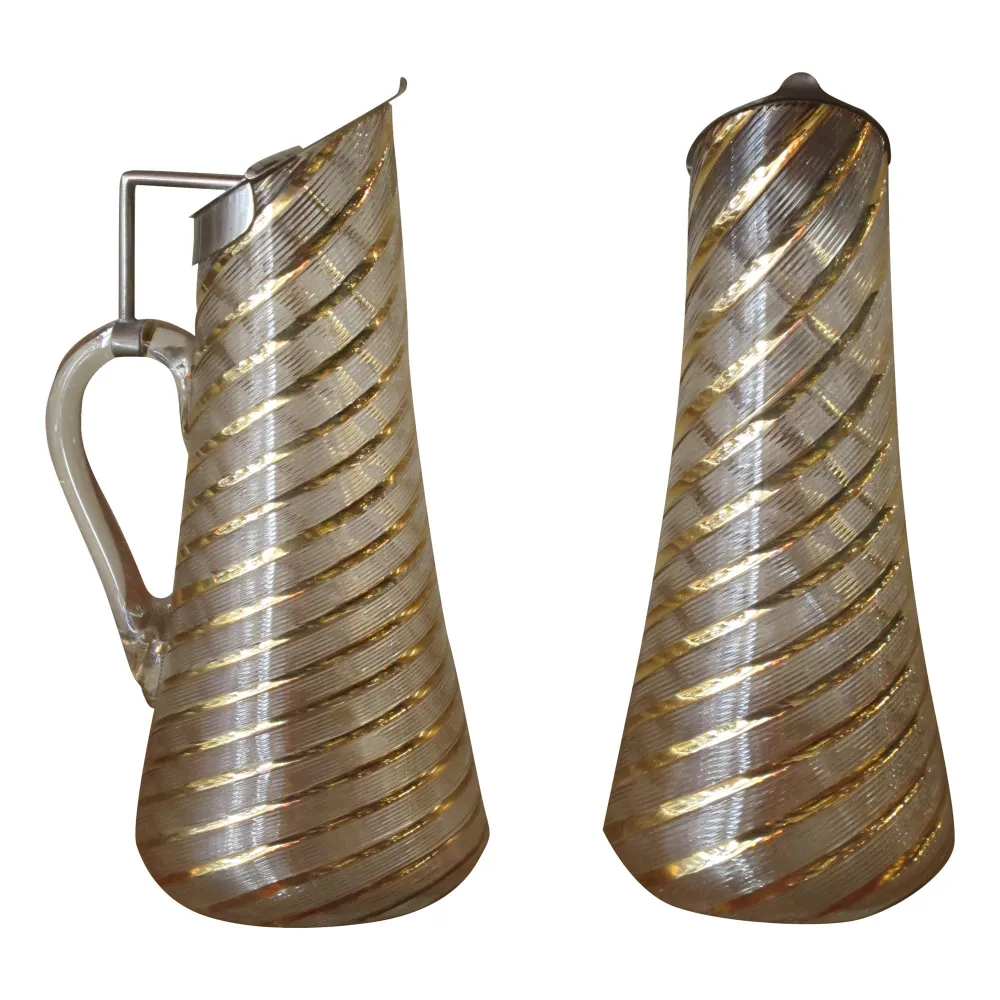 2 pichets wmF avec design décoratif en spirale, antiquités