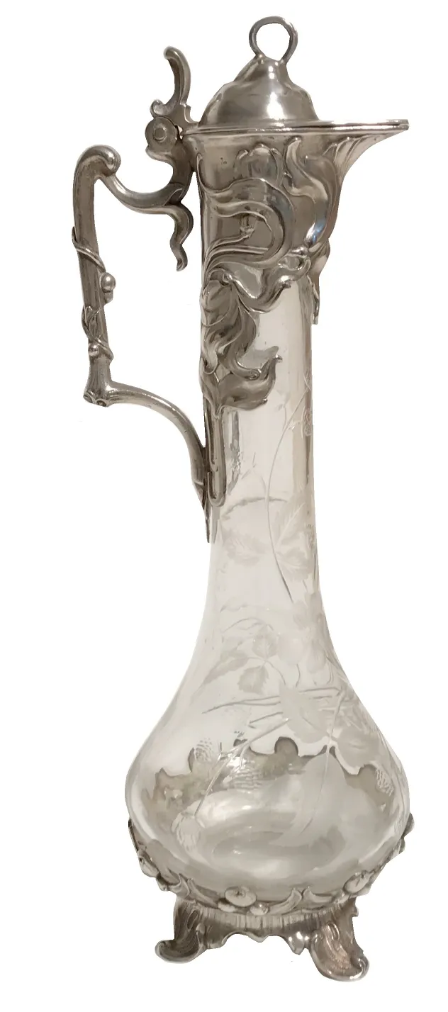 精巧なデザインと蓋付きのwmFのアンティーク水差し