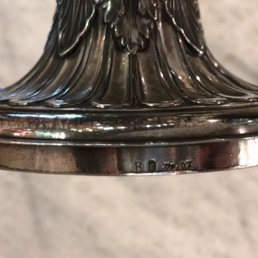 Close view of 2 antique WMF jars with ornate details