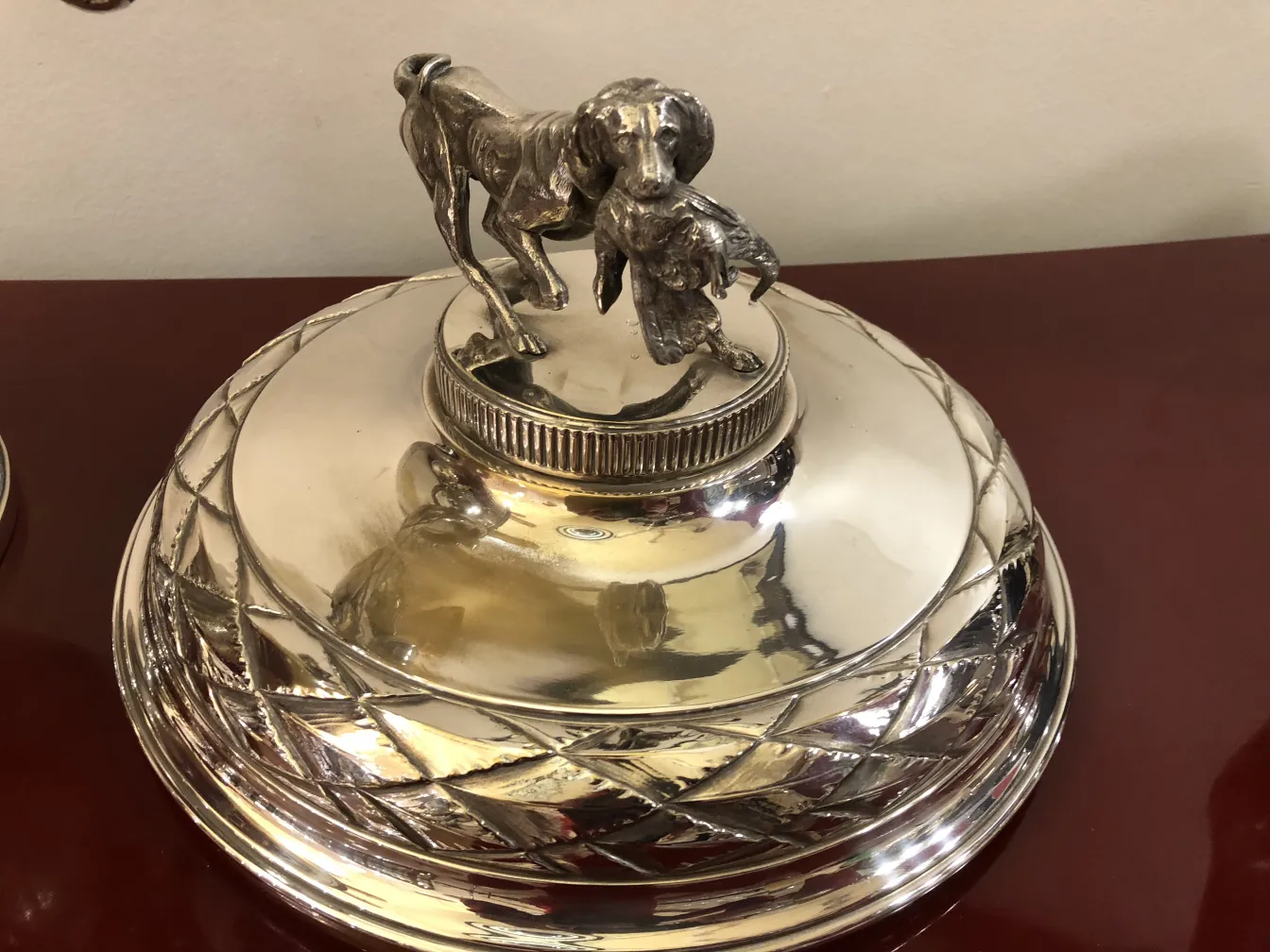 2 champanhes WMF com decoração de cachorro na tampa, antiguidades