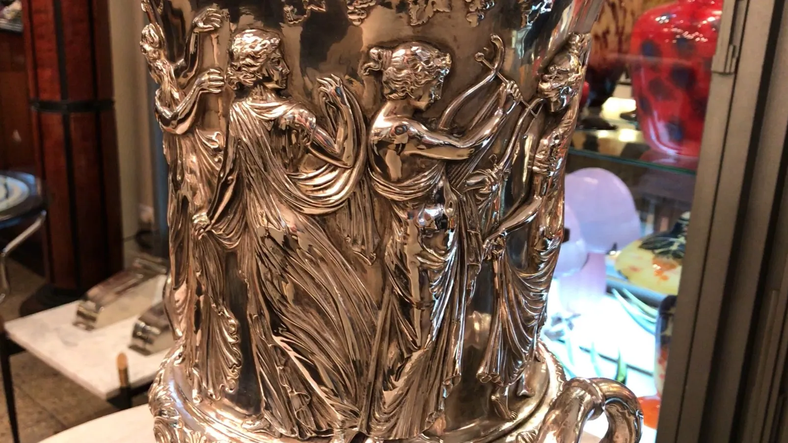 zwei antike champagnerkühler wmf mit Figuren