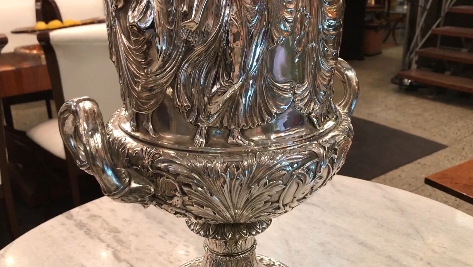 2 antique champagne coolers wmf, featuring decorative details