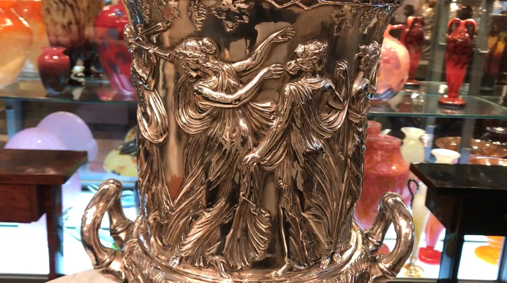 ornate antique champagne coolers wmf featuring classic figures