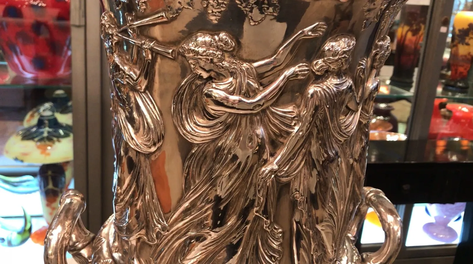 Antique champagne coolers WMF with elegant figures