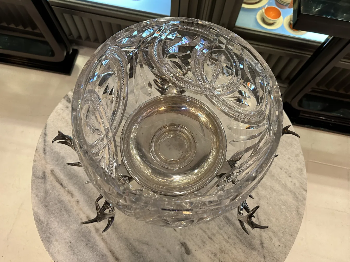 Bol à punch antique WMF décoré sur marbre, style élégant