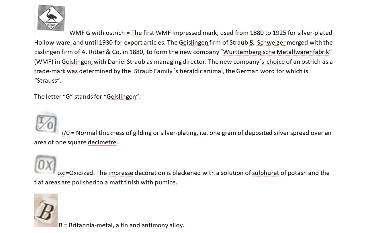 античная чаша для пунша WMF с замысловатым дизайном, отлично подходит для коктейлей